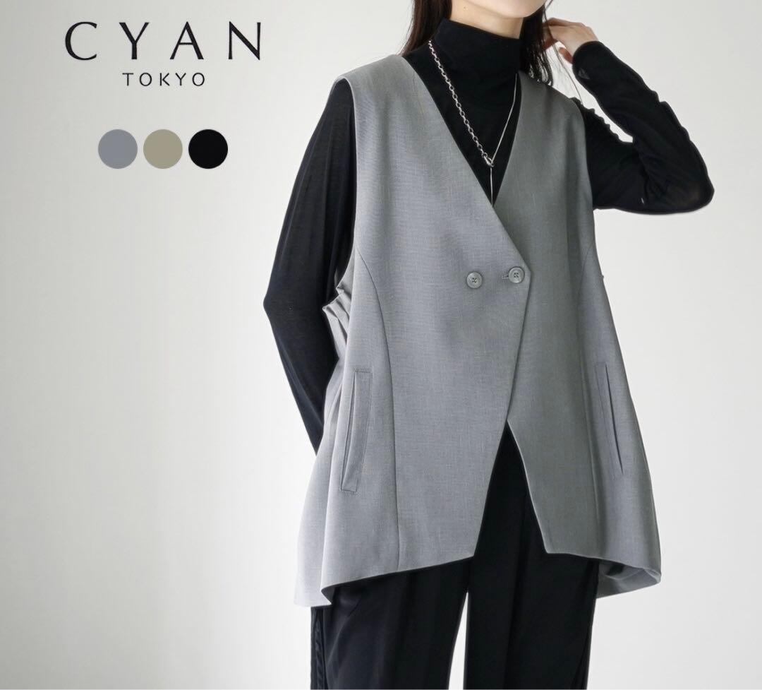 CYAN TOKYOリネン アームプリーツ ジレ