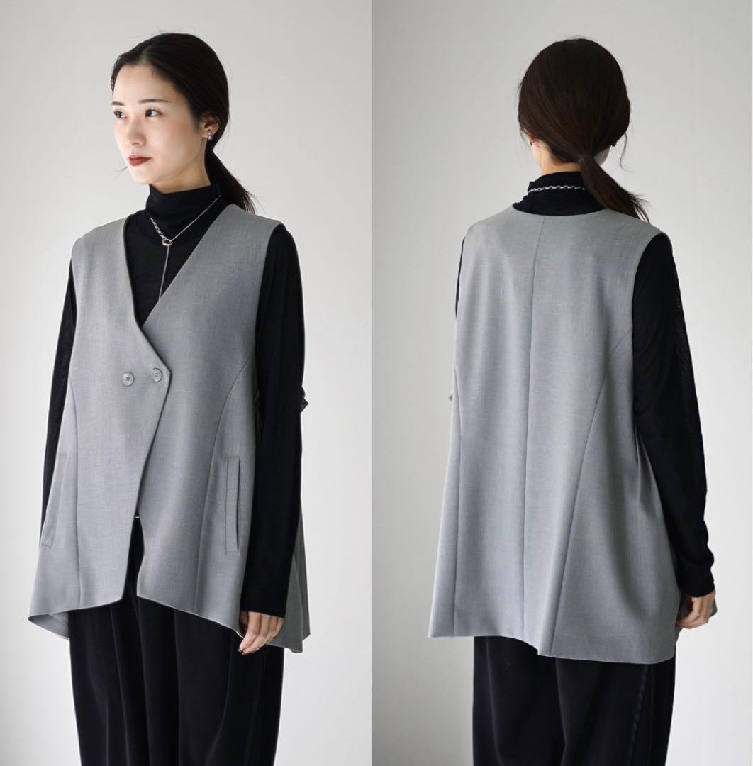 CYAN TOKYOリネン アームプリーツ ジレ