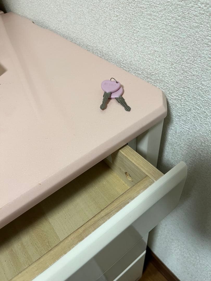 CRIMOCA様 ①ぼんぼんりぼんモデル くろがね学習デスク　（ピンク）　完成品