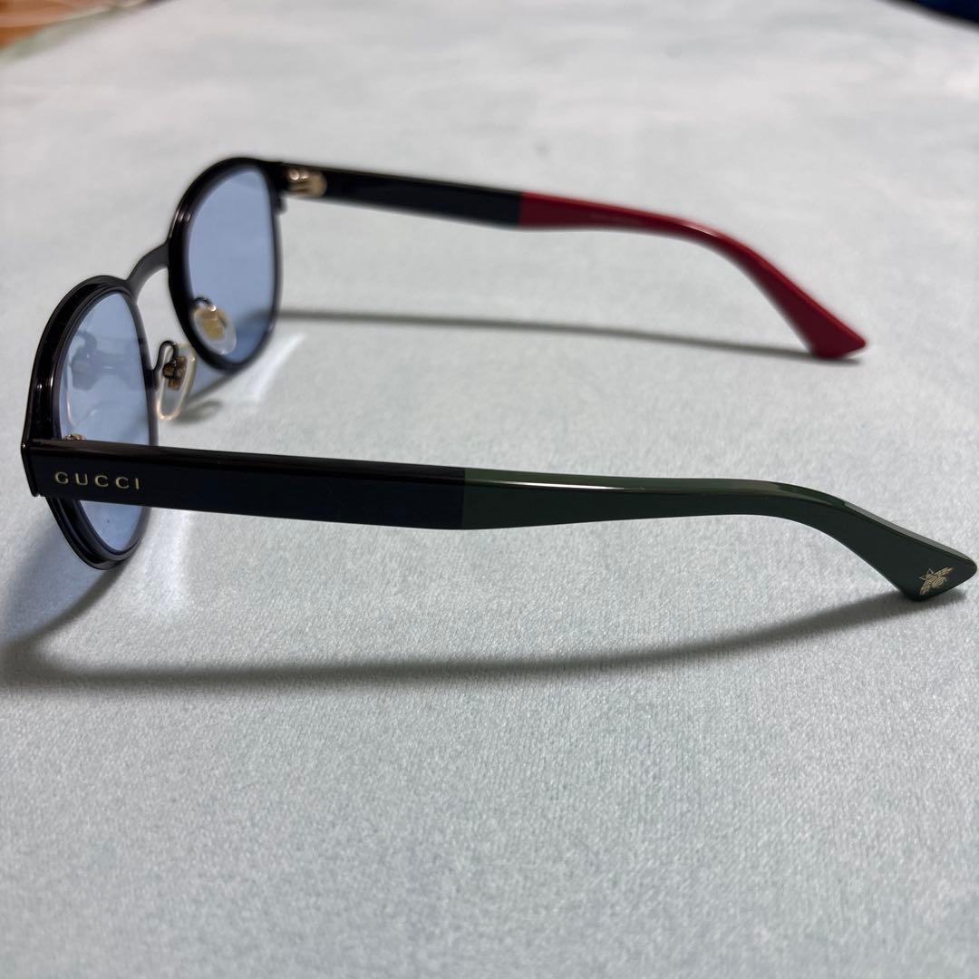 GUCCI ラウンドサングラス ブラック/レッド