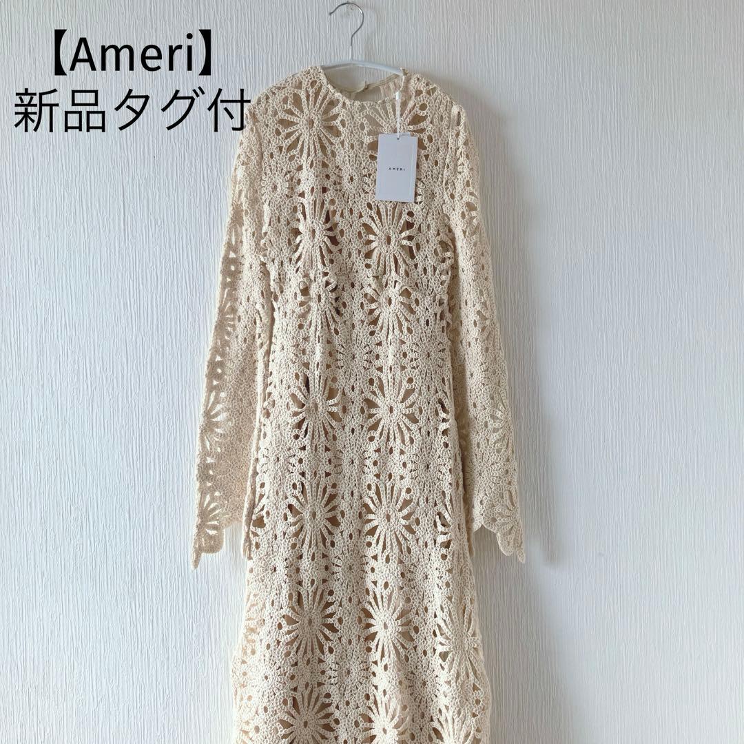 新品タグ付【Ameri】MEDI FLOWER SAINT LACE DRESS