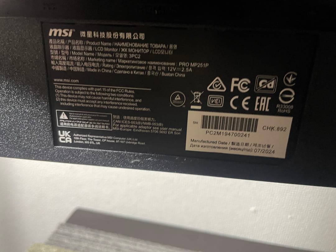 ディスプレイ・モニター本体 PRO MP251P Series