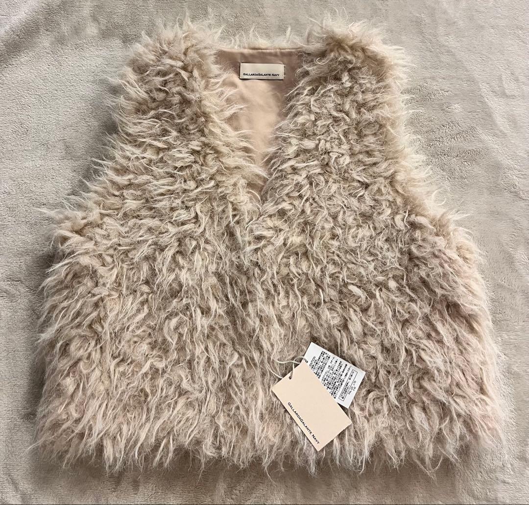 未使用タグ付GALLARDAGALANTE NAVYアイボリーフェイクファージレ