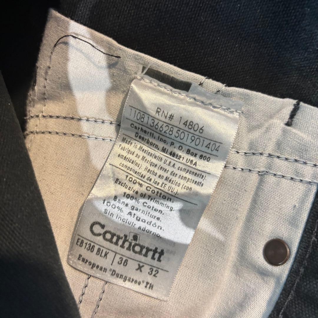 0*0様 【希少】カーハート ダブルニー ユーロ規格　布タブ 黒 #562