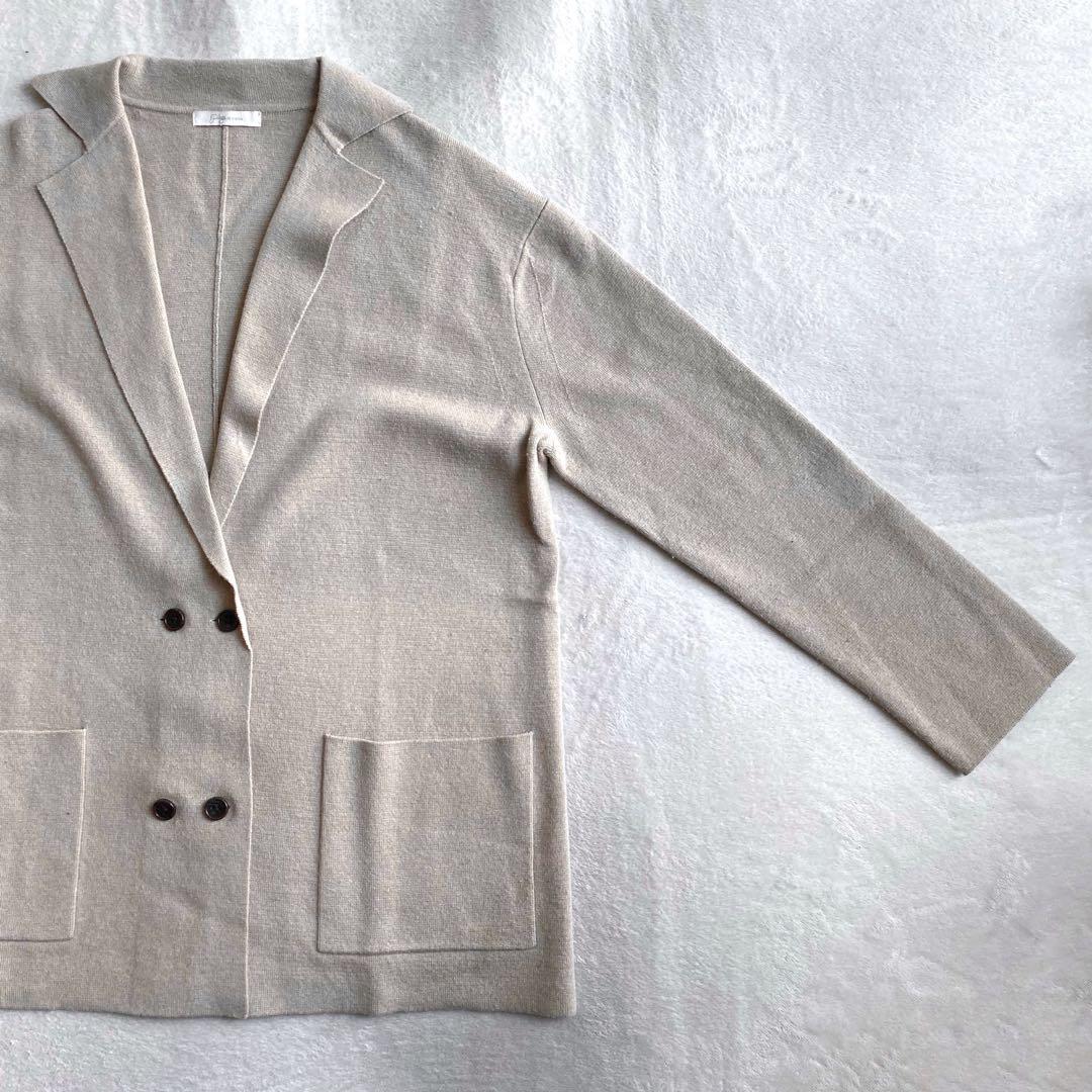 【定価3万✨】Plage カシミヤ混　ミラノリブニットジャケット　近年　ベージュ