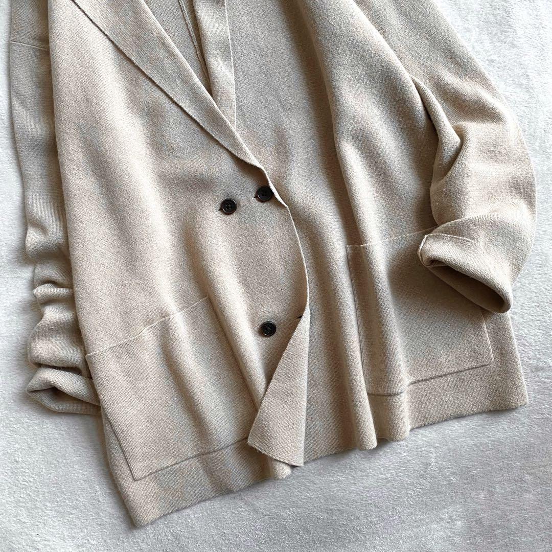 【定価3万✨】Plage カシミヤ混　ミラノリブニットジャケット　近年　ベージュ