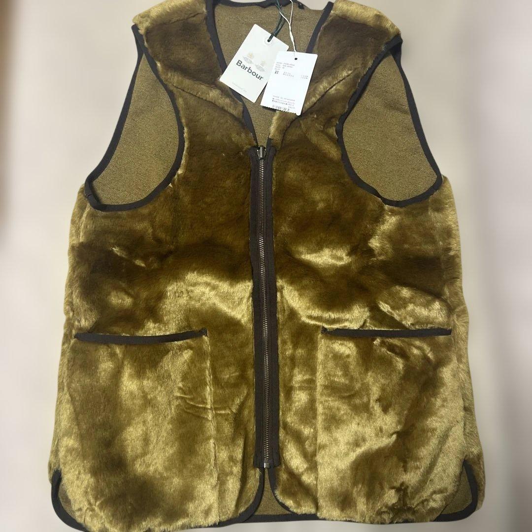 新品 バブアー ファーライナー 38 ブラウン インナーベスト