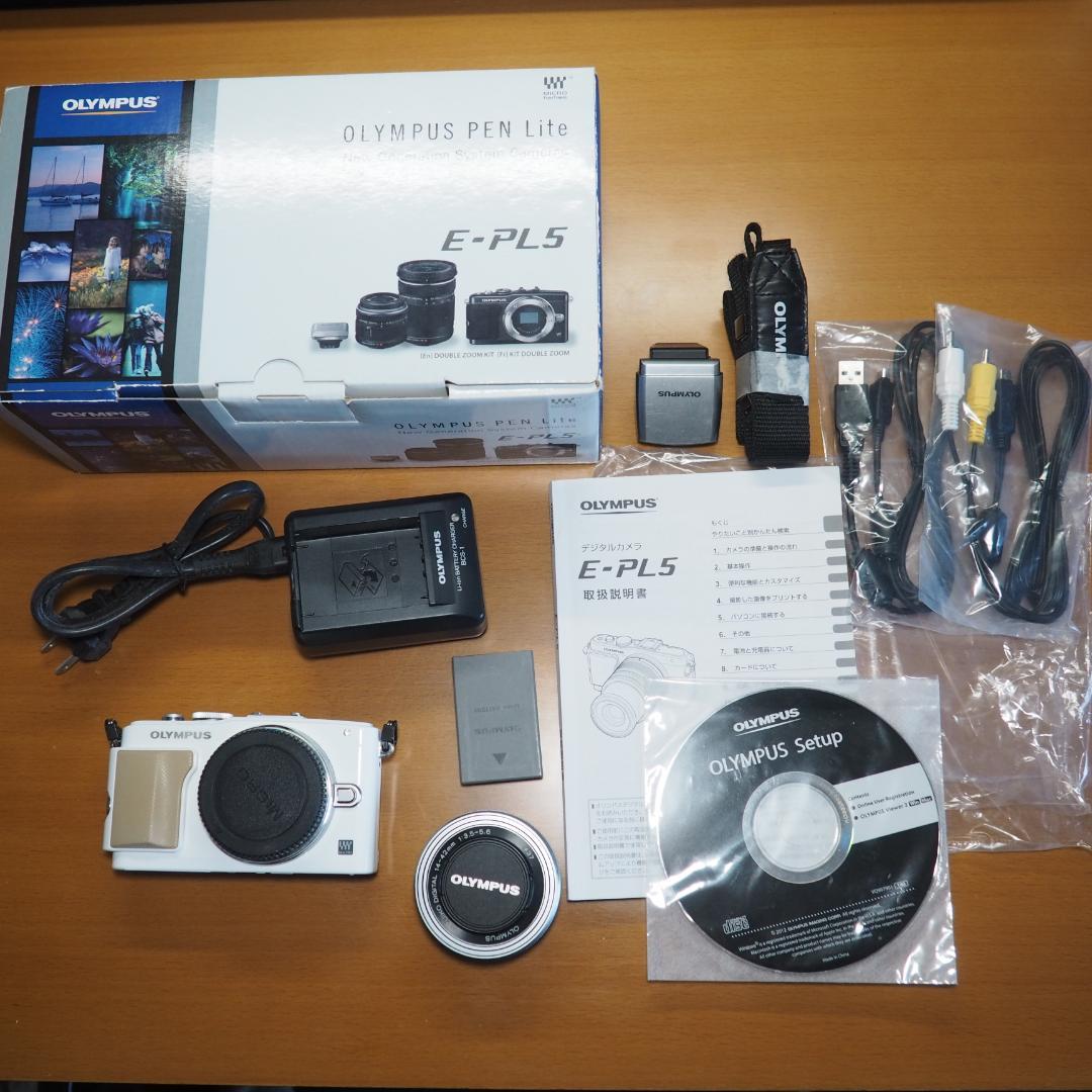 OLYMPUS E-PL5 ミラーレス一眼 ホワイト　レンズ付き　ジャンク扱い