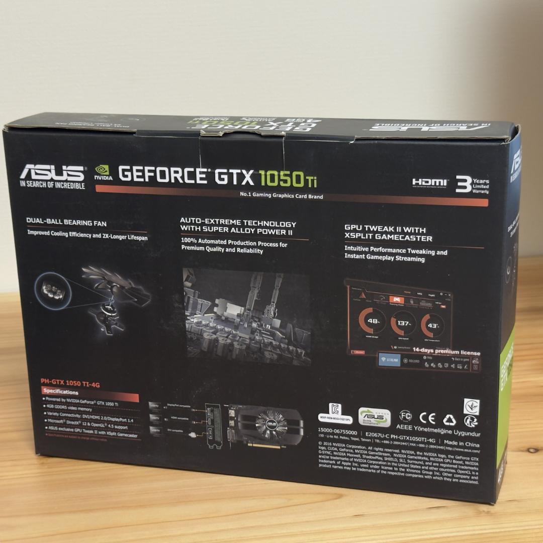 [箱・付属品あり] ASUS GeForce GTX 1050 Ti 4GB
