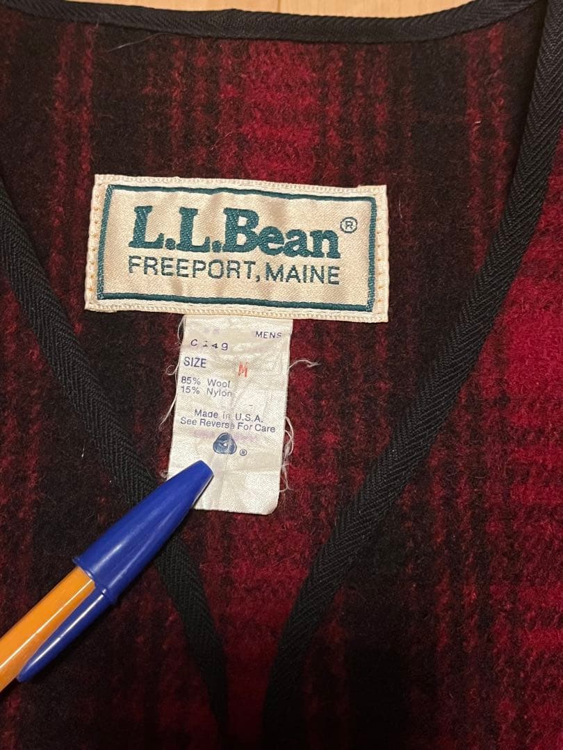 2色セットL.L.Beanウールリッチ製チェック柄ベストMサイズUSA製80's