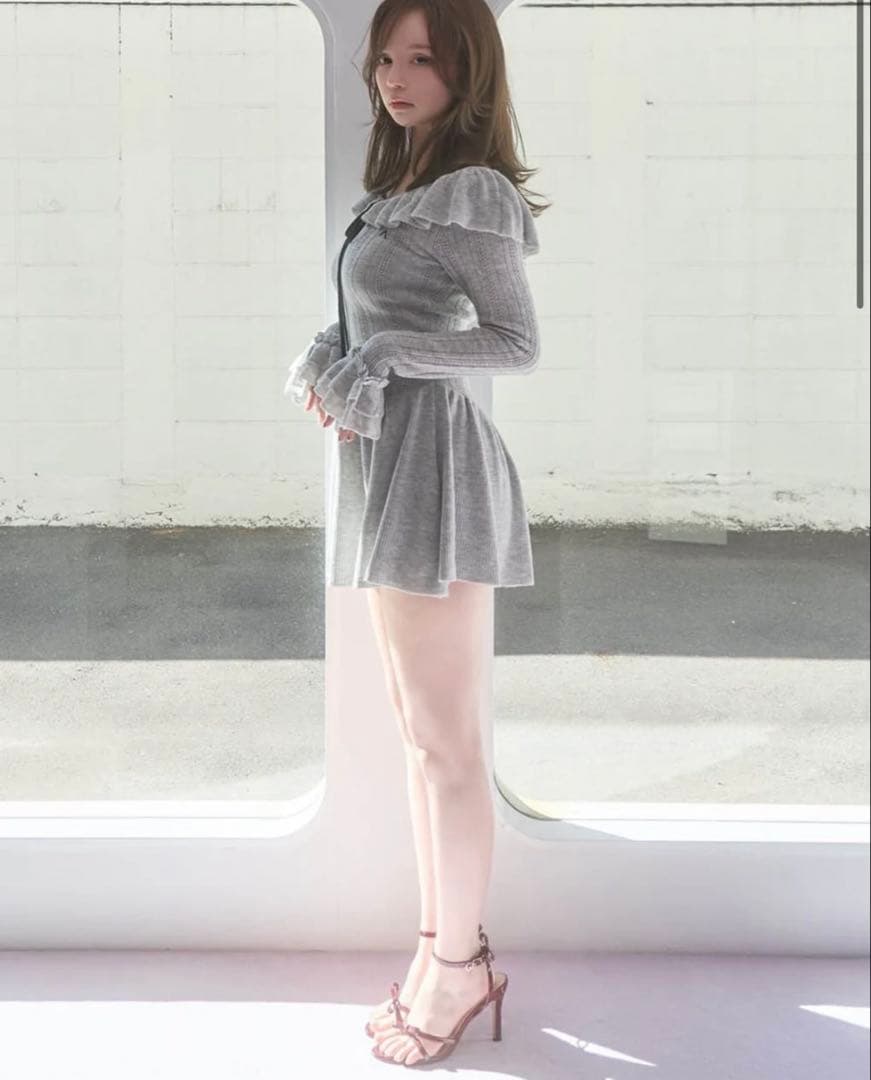 ワンピース Hana knit mini dress Gray