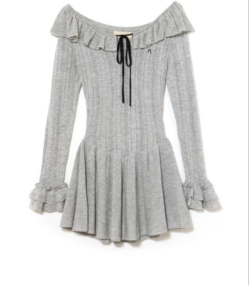 ワンピース Hana knit mini dress Gray