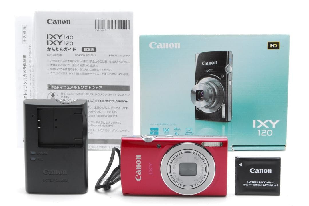 Canon IXY 120 レッド 本体と付属品 動作確認済み