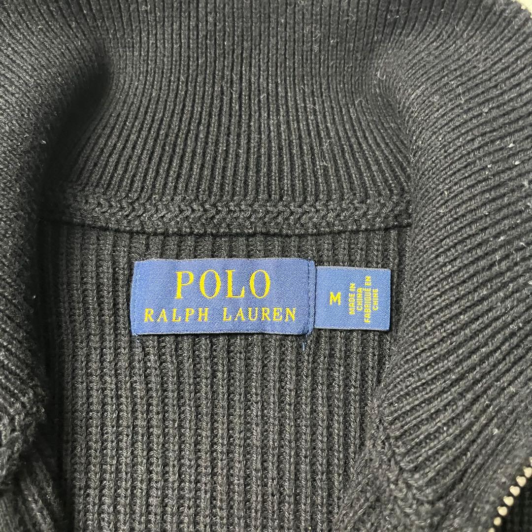 ポロラルフローレン　ドライバーズニット　ダブルジップ　M ブラック