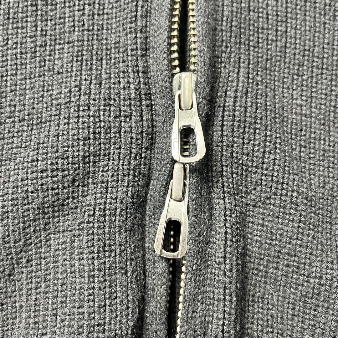 ポロラルフローレン　ドライバーズニット　ダブルジップ　M ブラック