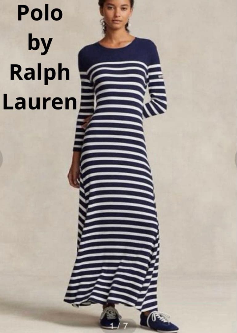 Polo Ralph Lauren 現行タグ　ボーダー ワッフルニット ドレス