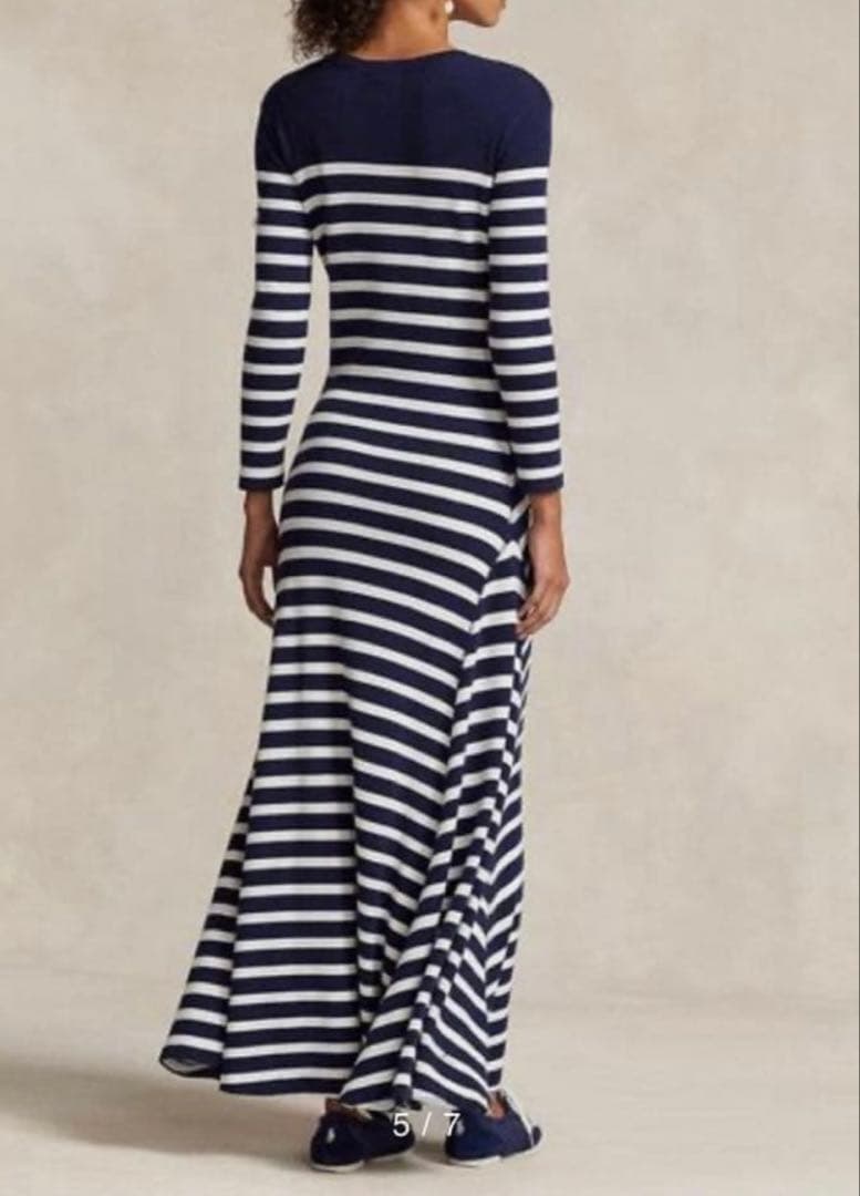 Polo Ralph Lauren 現行タグ　ボーダー ワッフルニット ドレス