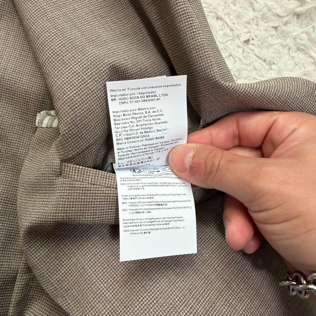 現行極美品　ヒューゴボス　テーラードジャケット　アンコン　千鳥格子　大谷翔平