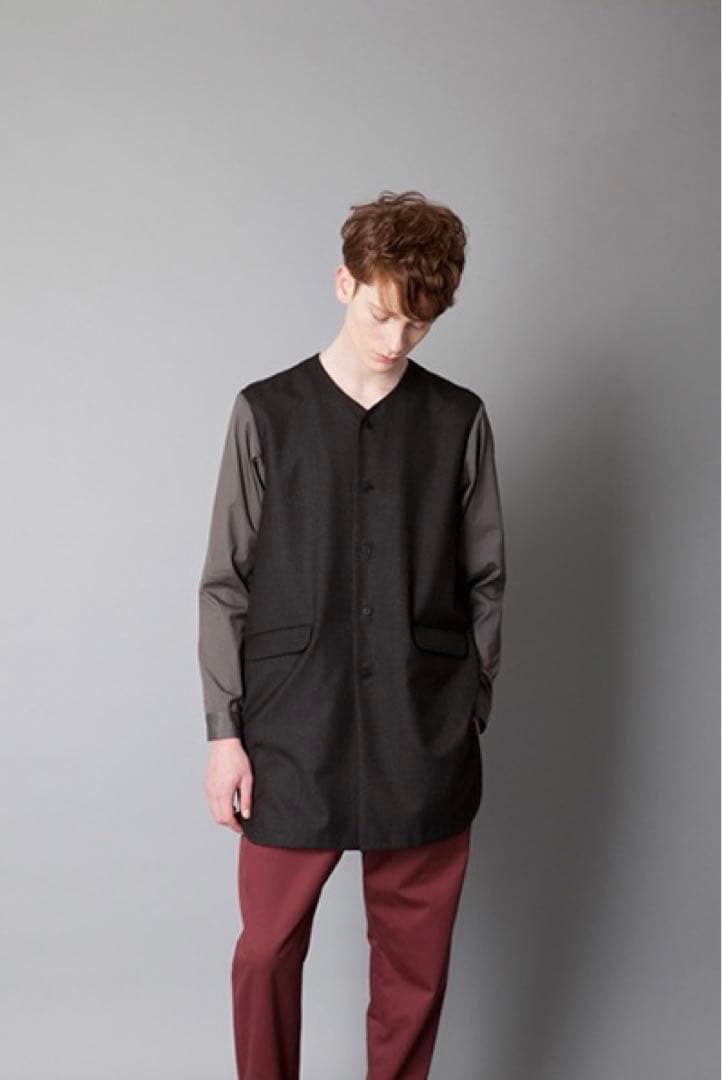 美品　ETHOSENS 15AW ノーカラーシャツジャケット