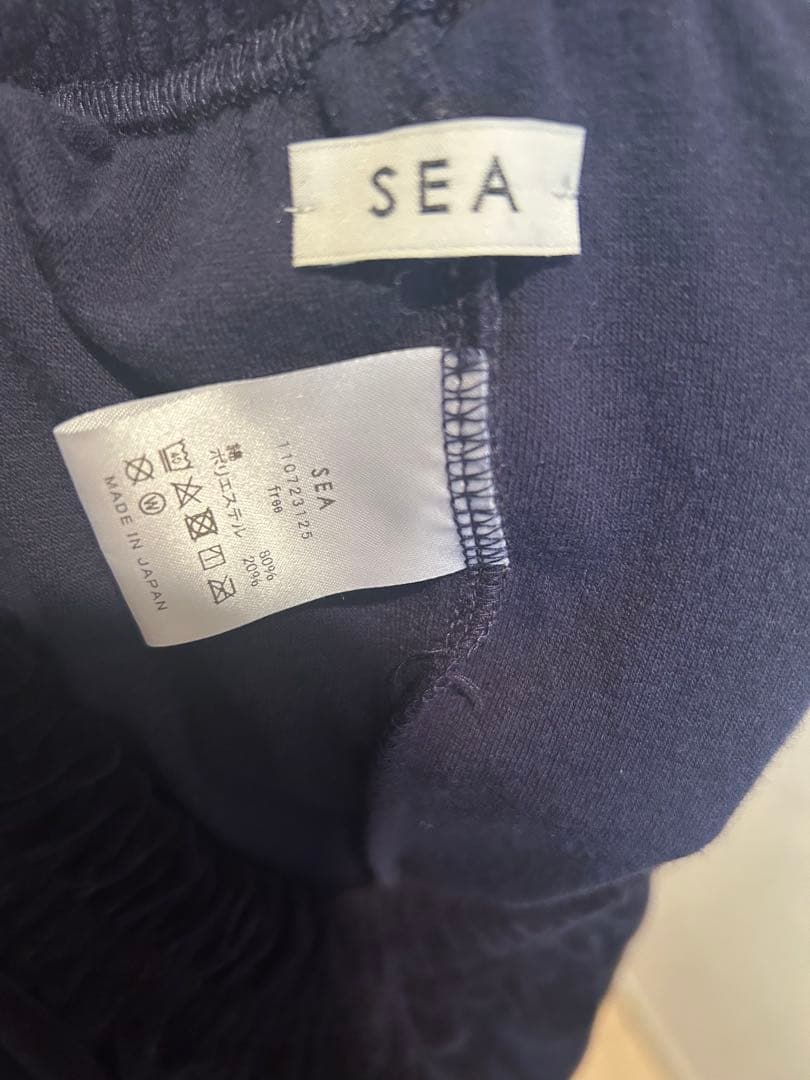 SEA ベロア　パンツ　ネイビー