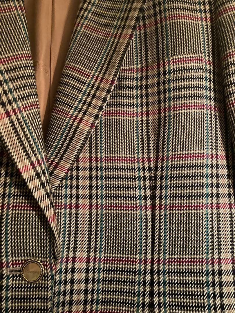 【希少美品】Burberrys バーバリー チェック　シルク　シェルボタン　M