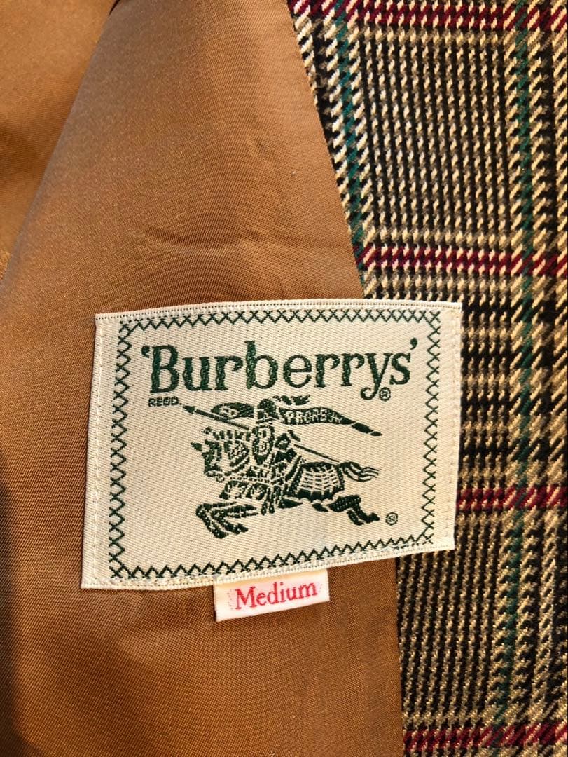 【希少美品】Burberrys バーバリー チェック　シルク　シェルボタン　M