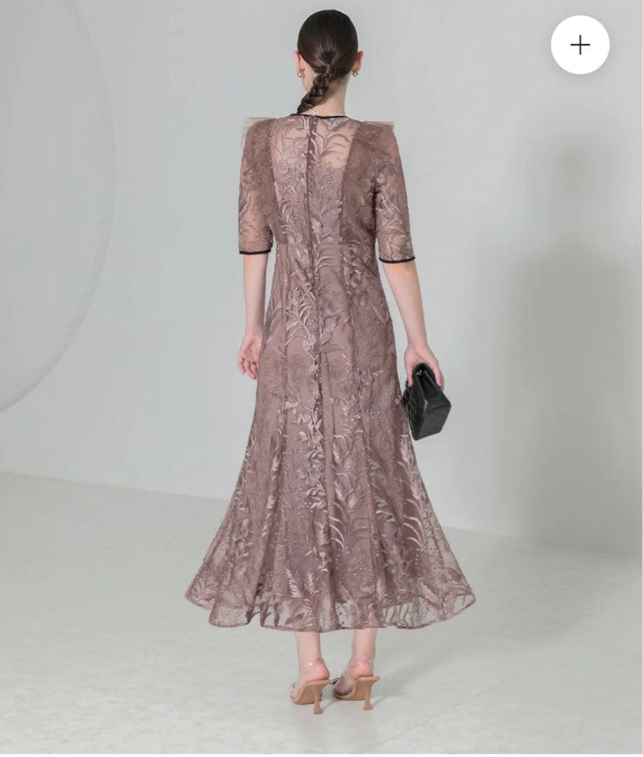 【Leja】レースパイピングフリルマーメイドワンピースドレス