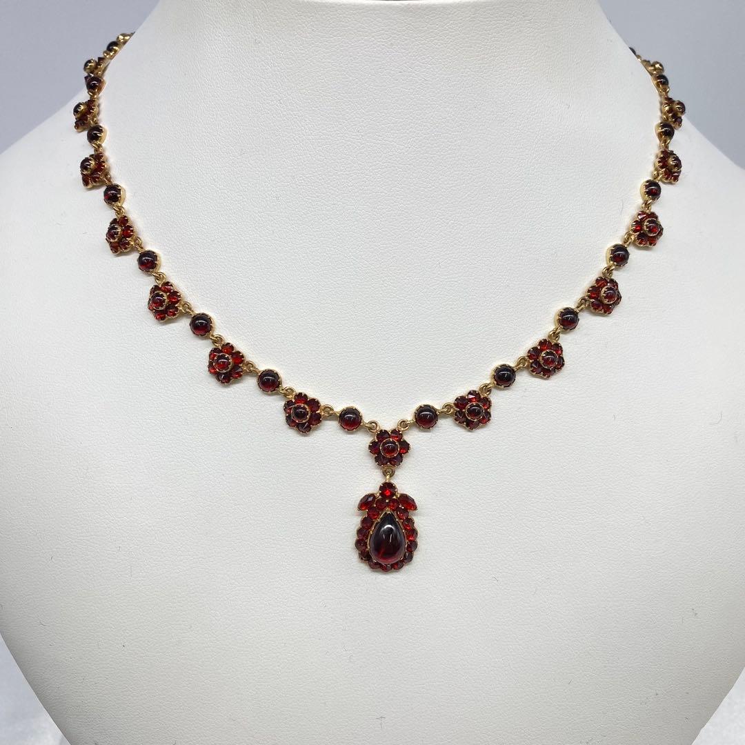 ガーネット ネックレス K14 K18