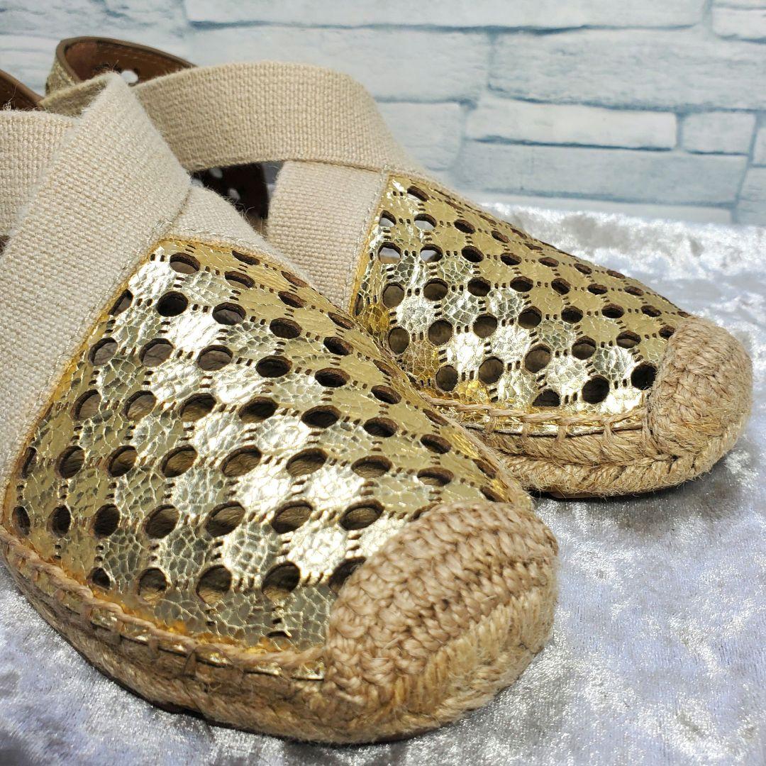 【極美品】✨Tory Burch 23cm パンチングレザー ゴールド ロゴ 6