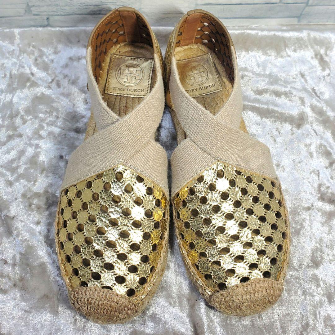 【極美品】✨Tory Burch 23cm パンチングレザー ゴールド ロゴ 6