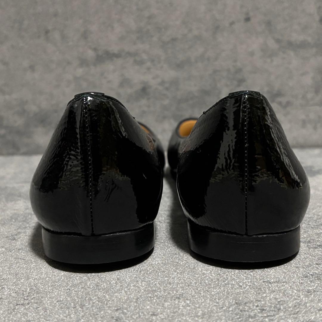 ♡試着のみ♡ ファビオルスコーニ　フラットパンプス　エナメル　ブラック　1753