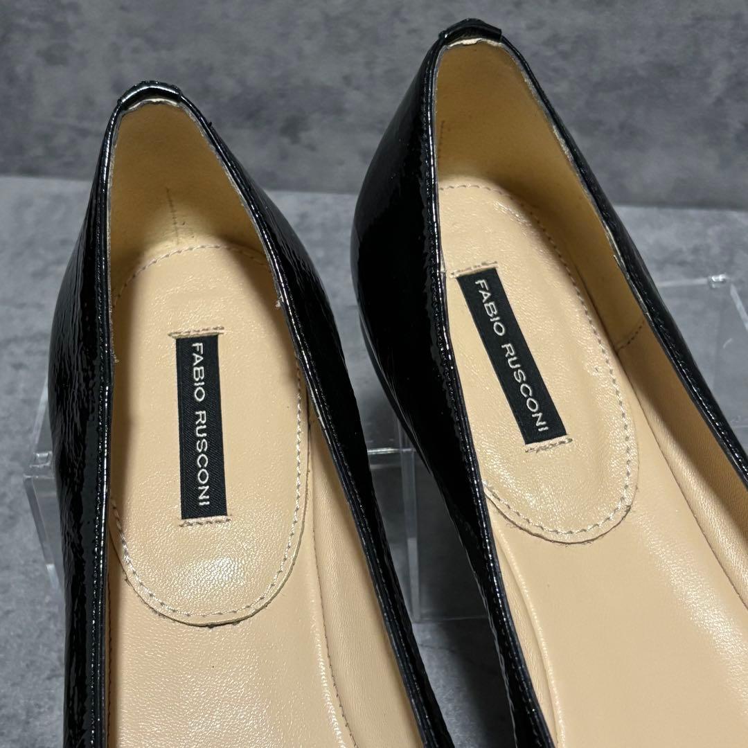 ♡試着のみ♡ ファビオルスコーニ　フラットパンプス　エナメル　ブラック　1753