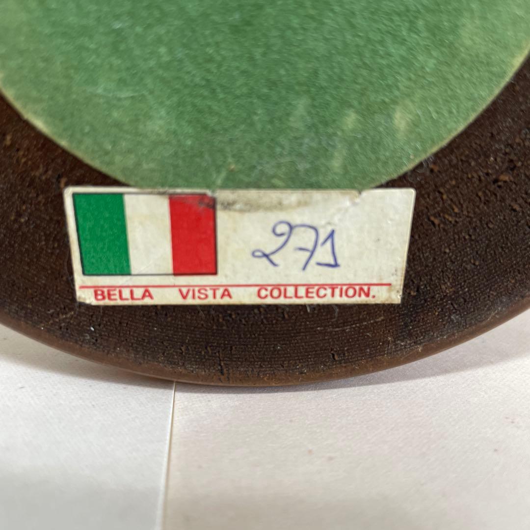 アンティーク　イタリア製　3灯式キャンドルスタンド　ブロンズと木目の燭台