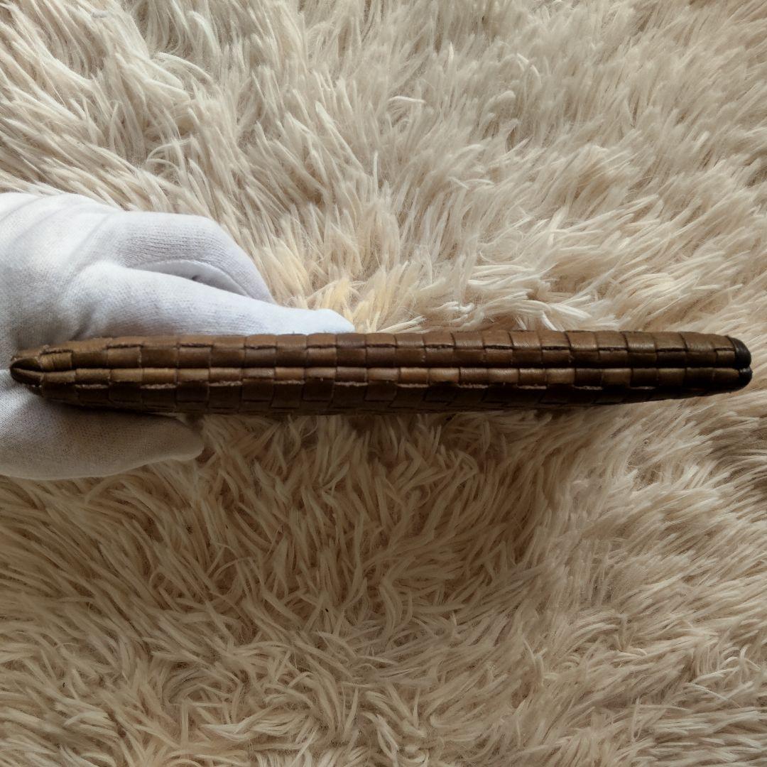 極美品✨ATAO リモ ケリー ブラウン 編み L字 長財布 ロングウォレット