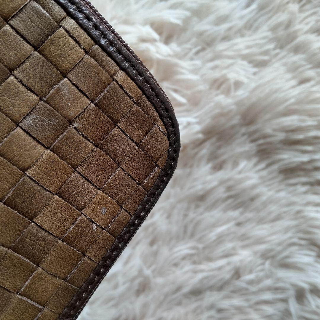 極美品✨ATAO リモ ケリー ブラウン 編み L字 長財布 ロングウォレット