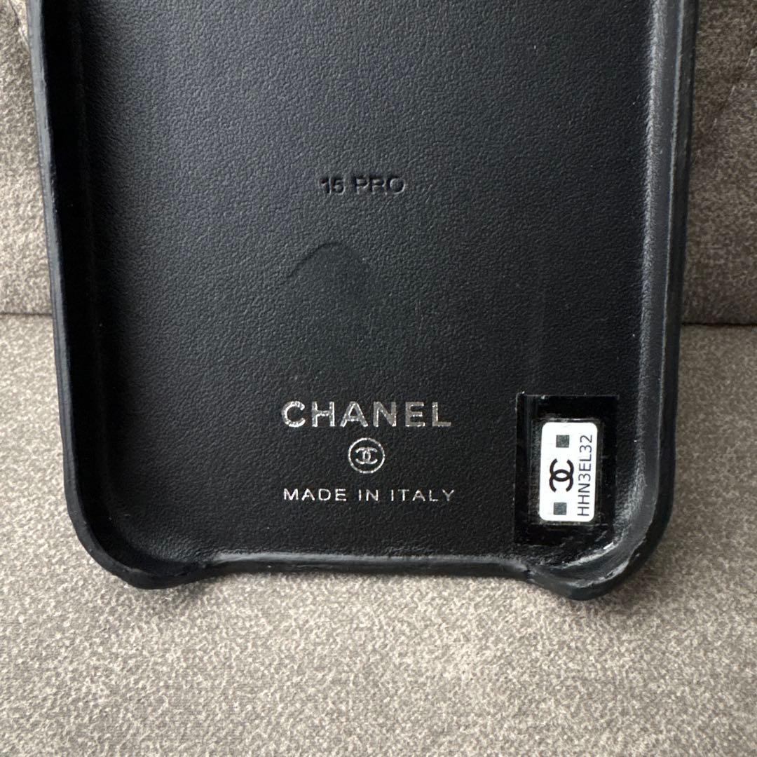 CHANEL iPhone15PRO スマホケース ココマーク ラムスキン