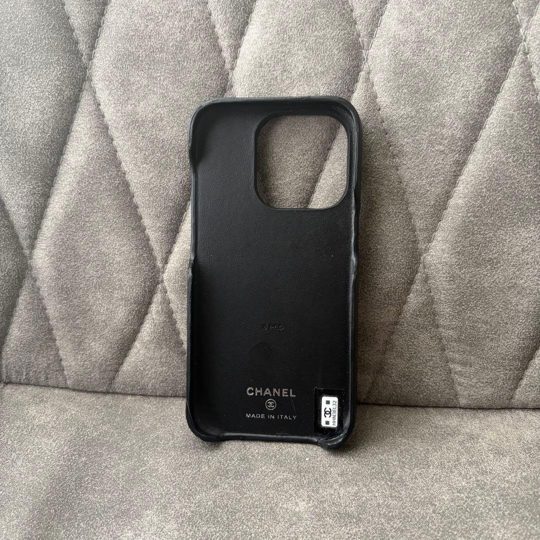 CHANEL iPhone15PRO スマホケース ココマーク ラムスキン
