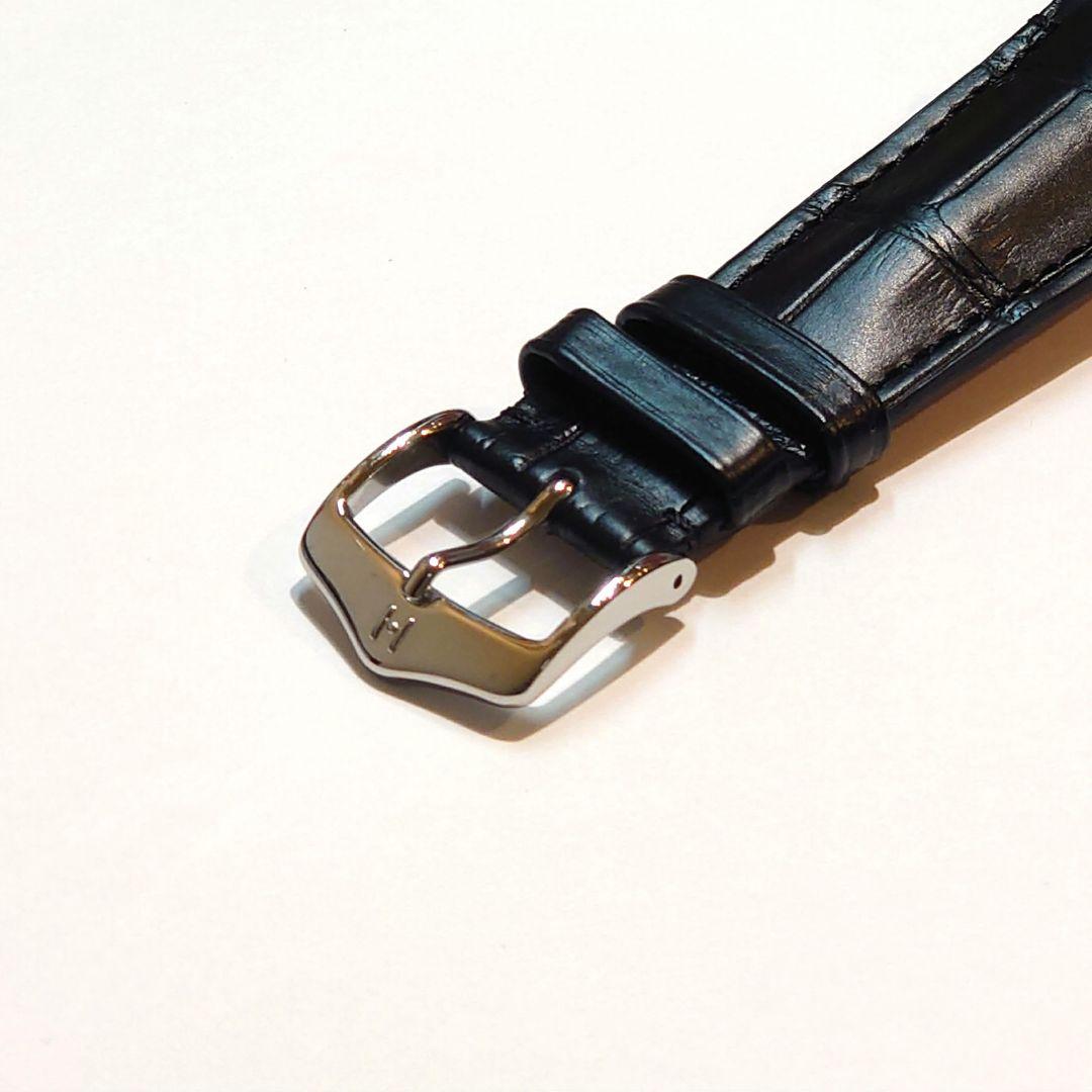 【ヒルシュ】アリゲーター 時計革ベルト ブラック 22-18 ショート 未使用