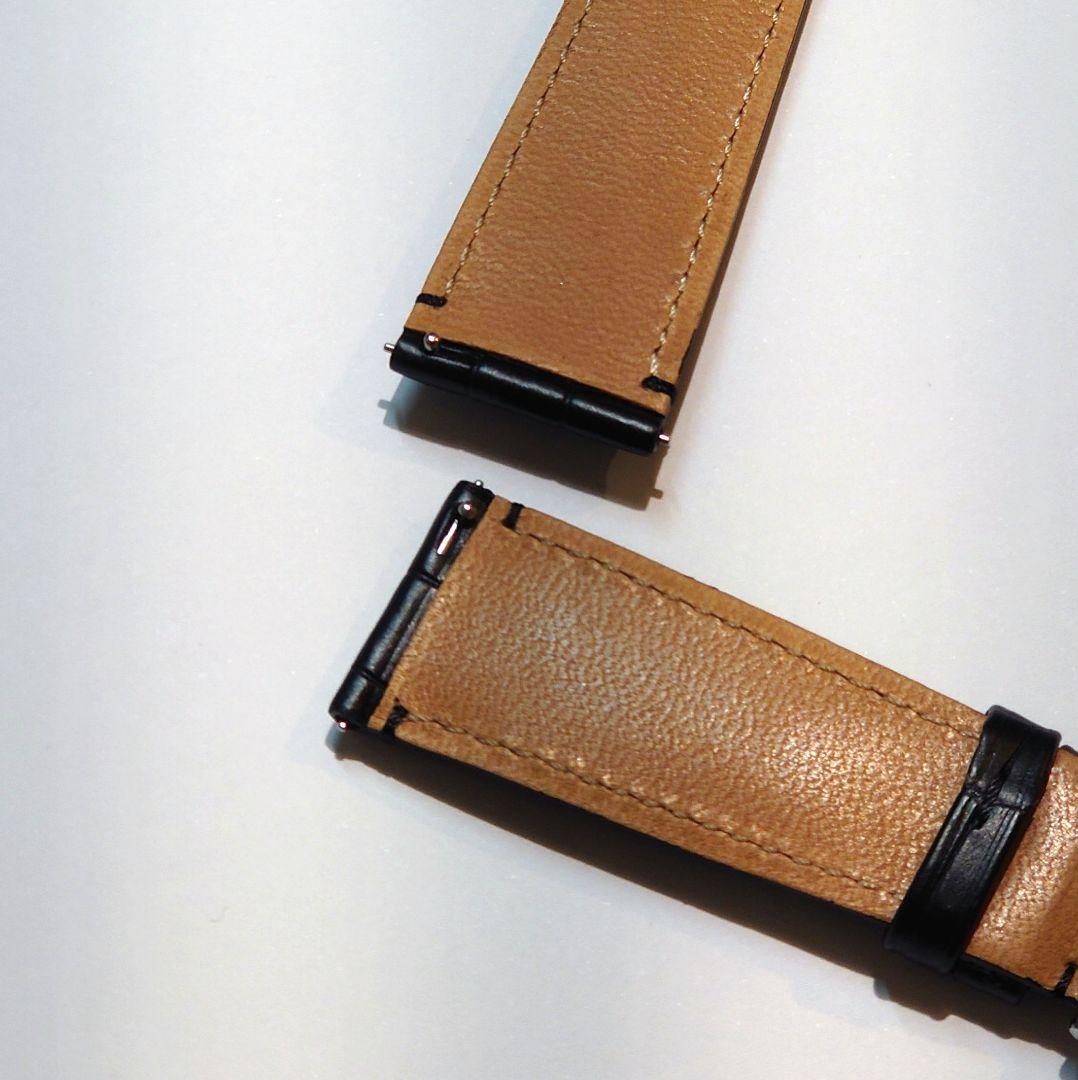 【ヒルシュ】アリゲーター 時計革ベルト ブラック 22-18 ショート 未使用