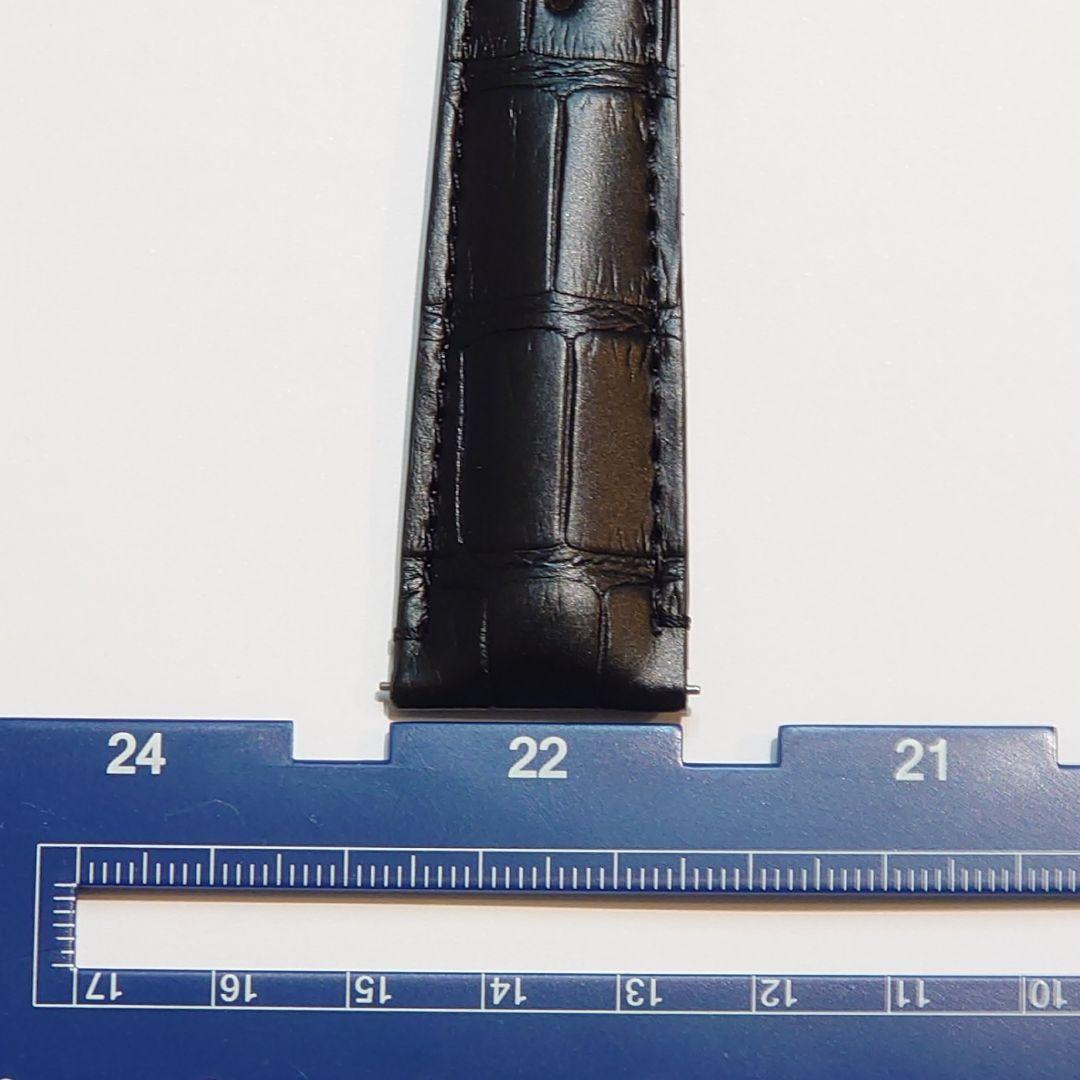 【ヒルシュ】アリゲーター 時計革ベルト ブラック 22-18 ショート 未使用