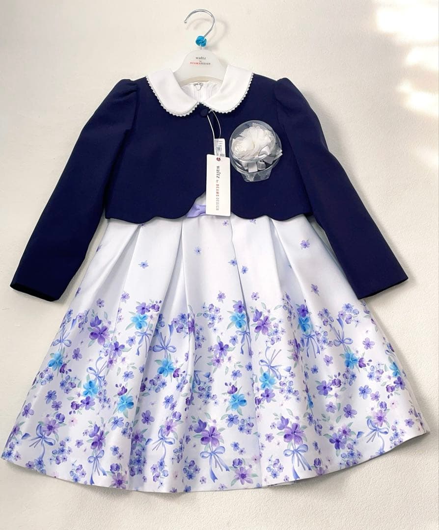 mami 新品フォーマルドレス 120cm ネイビー 花柄