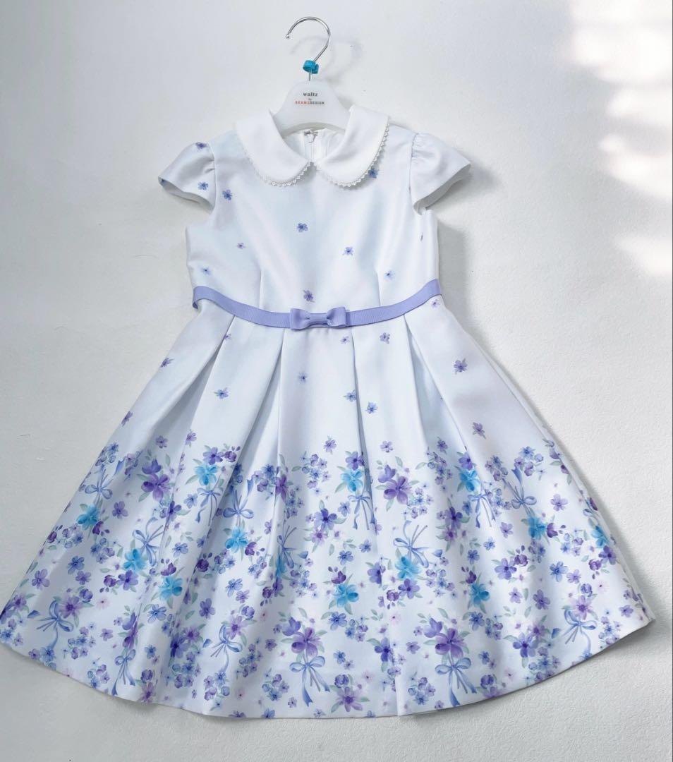 mami 新品フォーマルドレス 120cm ネイビー 花柄