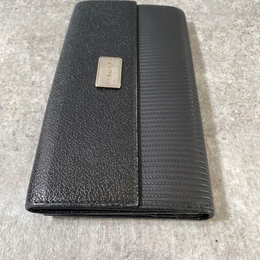 BVLGARI ブルガリ 三つ折り 長財布 ミレリゲPVCレザー　ブラック