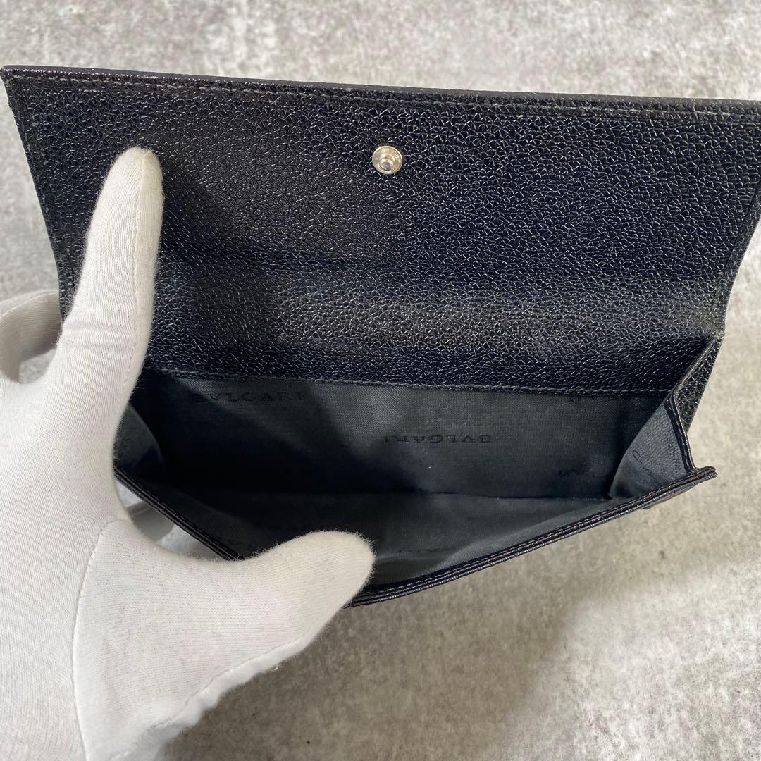 BVLGARI ブルガリ 三つ折り 長財布 ミレリゲPVCレザー　ブラック