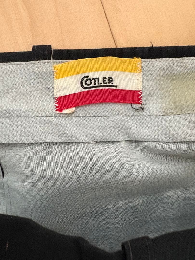 vintage カスリ　スラックス　黒 TALON