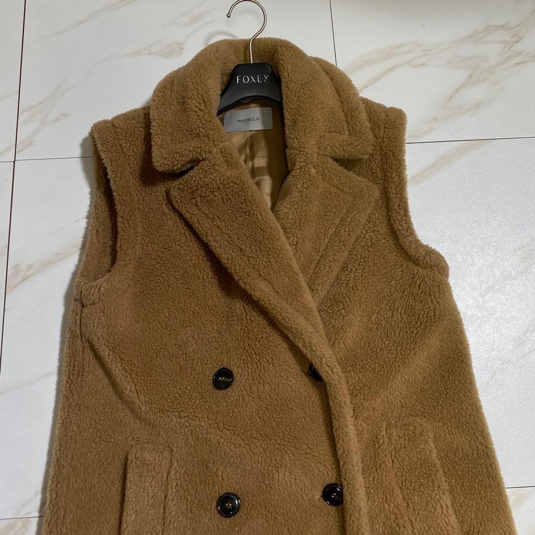 ミルク　22AW♡マックスマーラマレーラ テディベア ロングジレ ボア