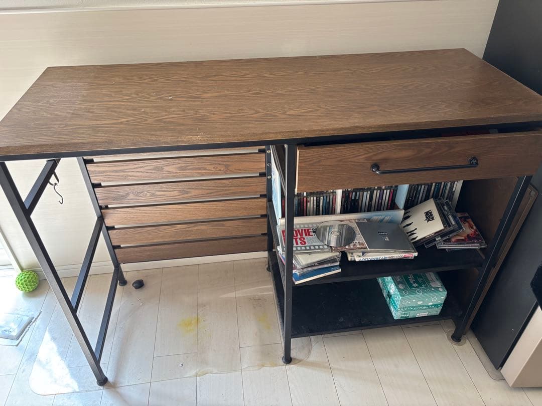 木製キッチンカウンター 引き出し付き