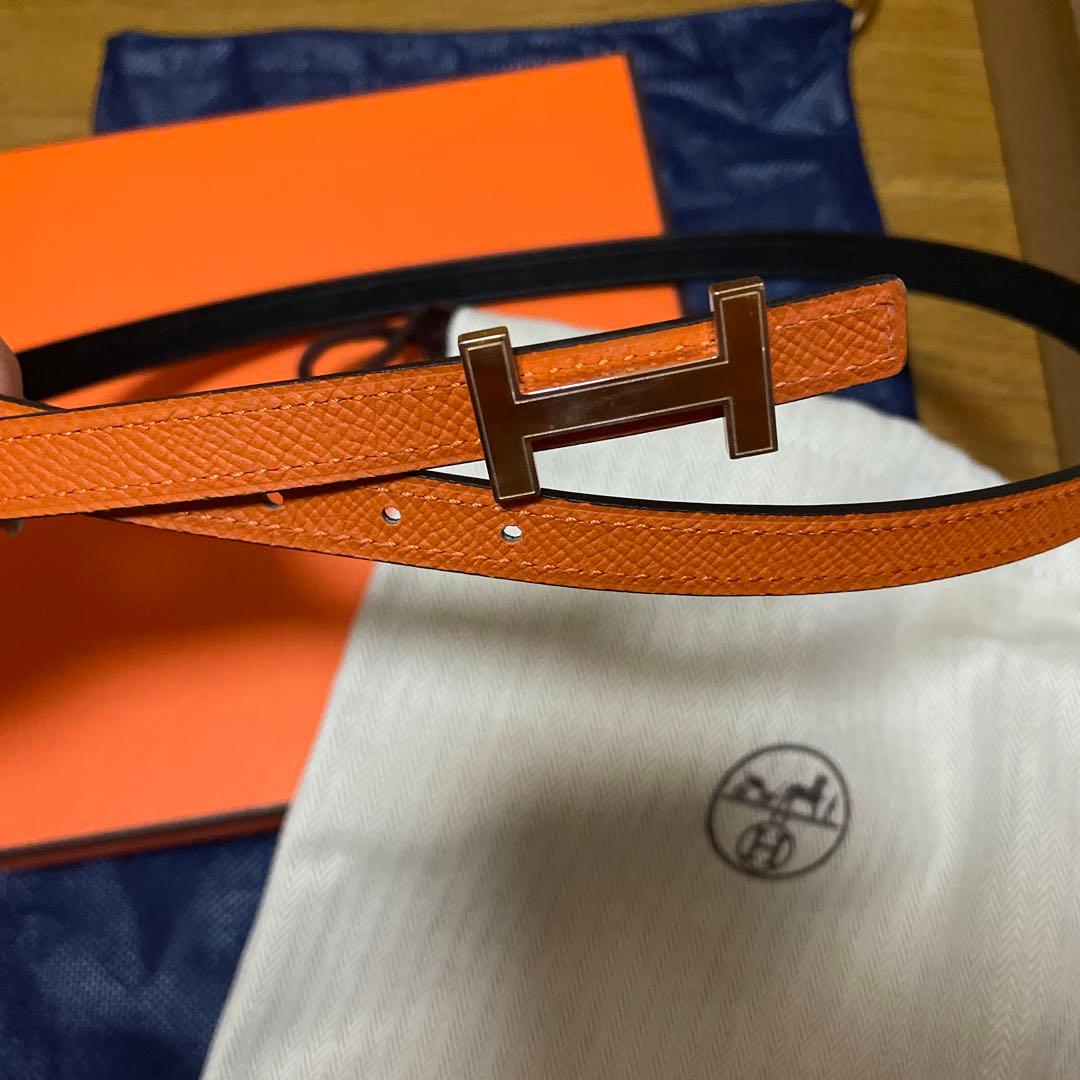HERMES オレンジ ブラック ベルト　最終値下げ