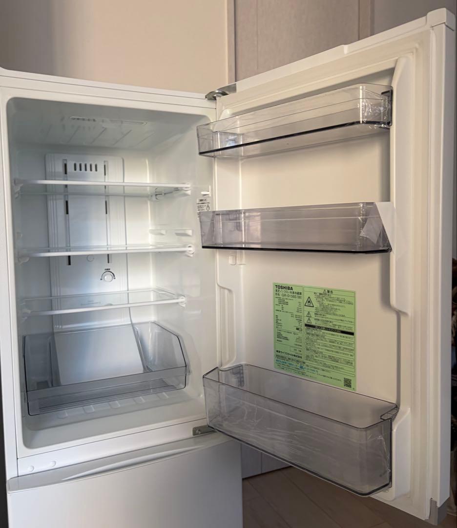 TOSHIBA 2ドア冷蔵庫 GR-S15BS セミマットホワイト 美品