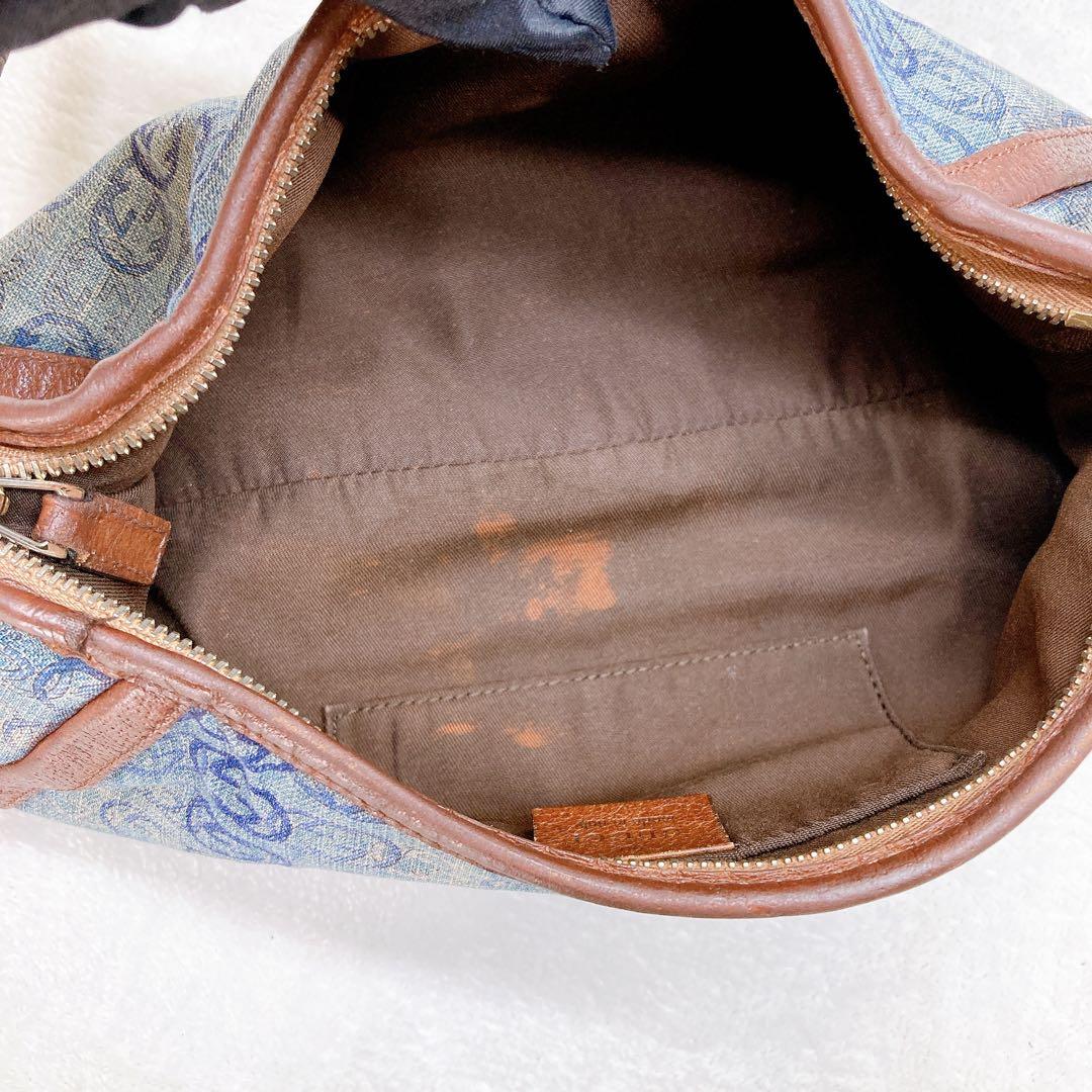 ✨綺麗✨GUCCI グッチ アビー デニム アクセサリーポーチ ワンショルダー